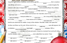 Christmas Holiday Activities For Middle School Ela English: Mad throughout Christmas Worksheets Middle School