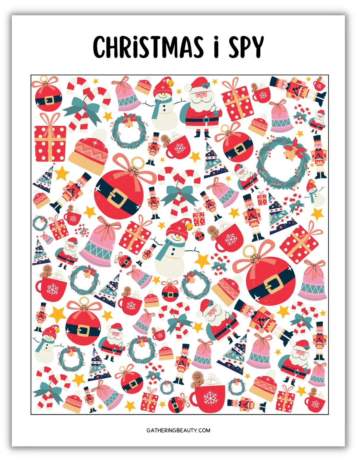 Christmas I Spy Printable — Gathering Beauty in Christmas I Spy Worksheets