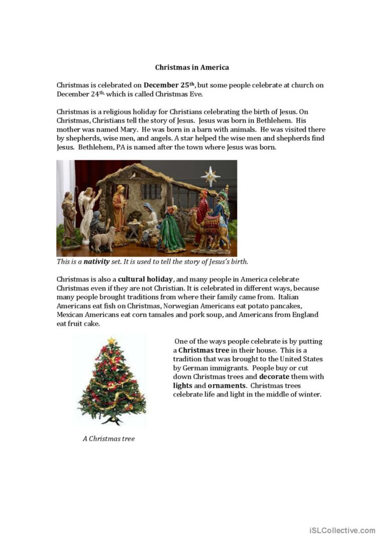 Christmas In America: English Esl Worksheets Pdf &amp;amp; Doc intended for Christmas In America Worksheets