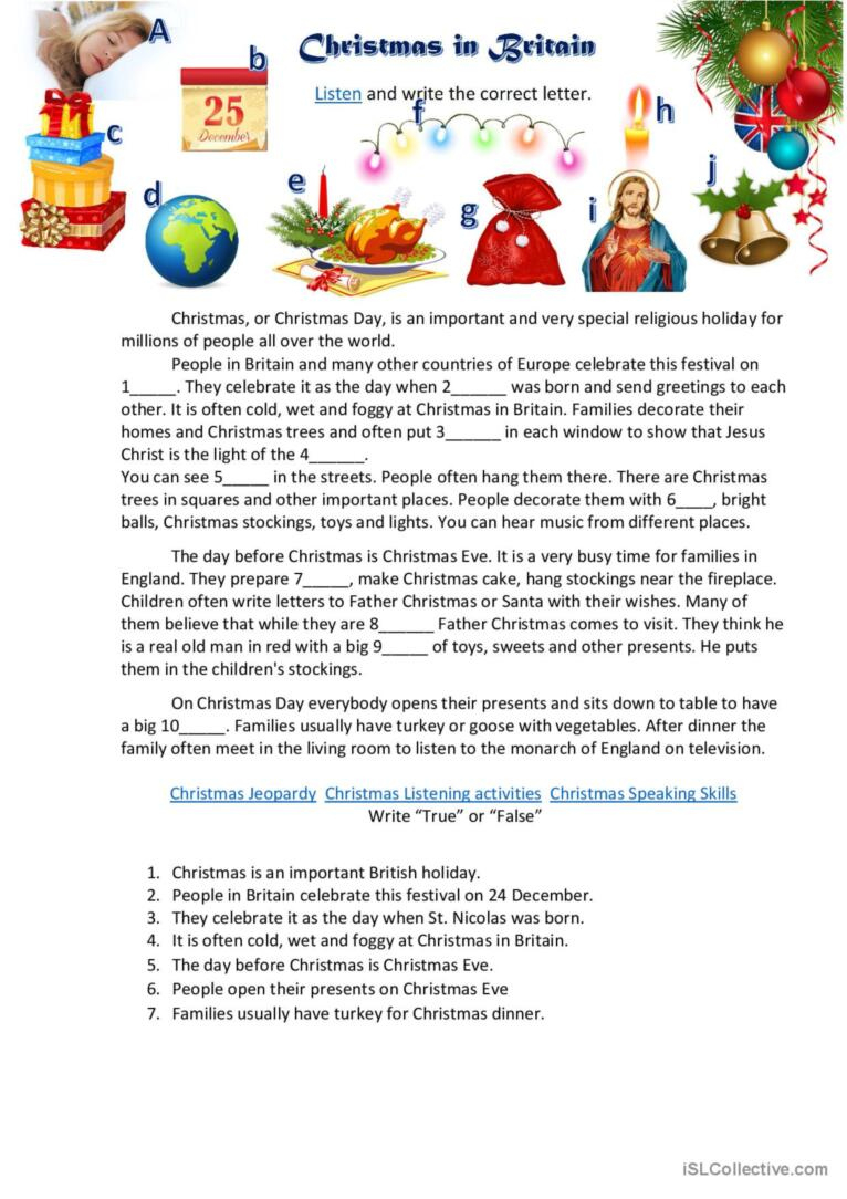 Christmas In Britain General Readin…: English Esl Worksheets Pdf &amp;amp; Doc in Christmas in England Worksheets