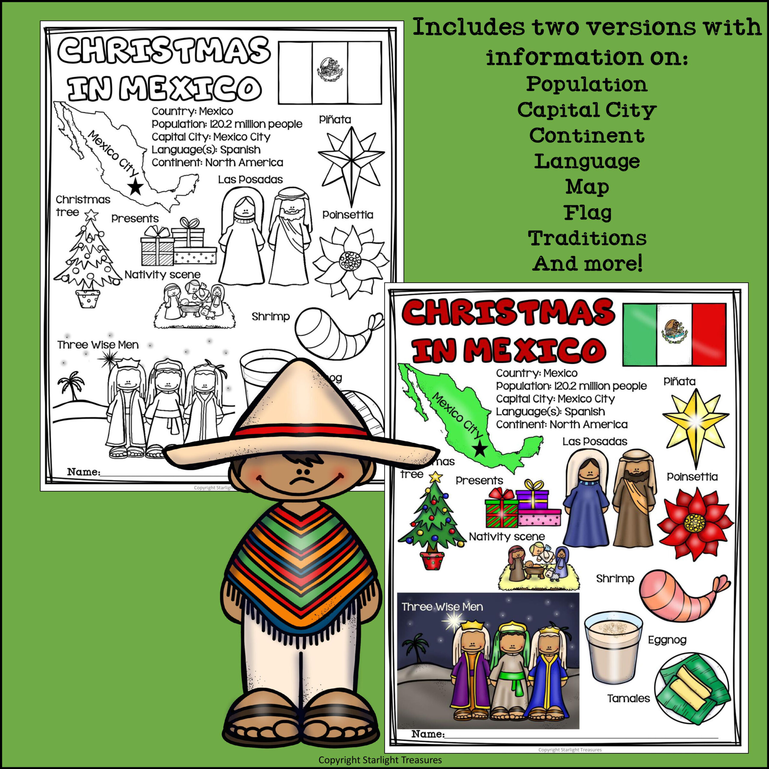 Christmas In Mexico Fact Sheet For Early Readers - Classful with Christmas In Mexico Worksheets
