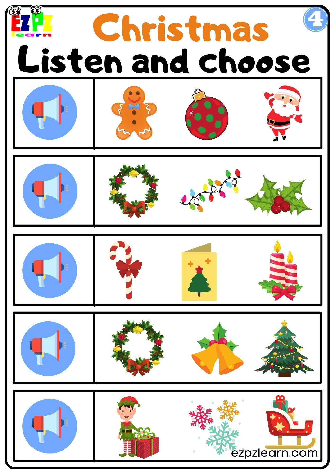 Christmas Interactive Worksheet Listen And Choose The Correct with regard to Christmas Activities For Kids Worksheets