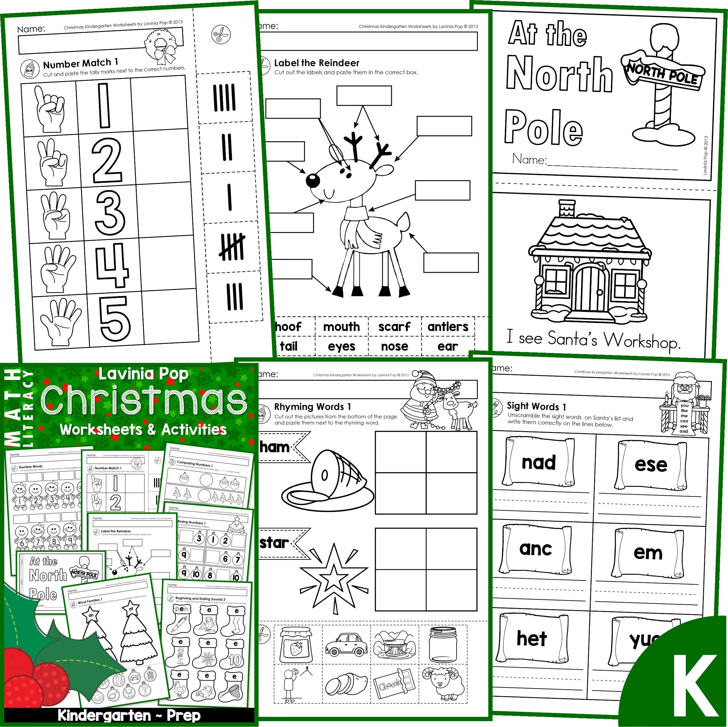 Christmas Kindergarten Worksheets And Activities No Prep regarding Christmas Phonics Worksheets For Kindergarten