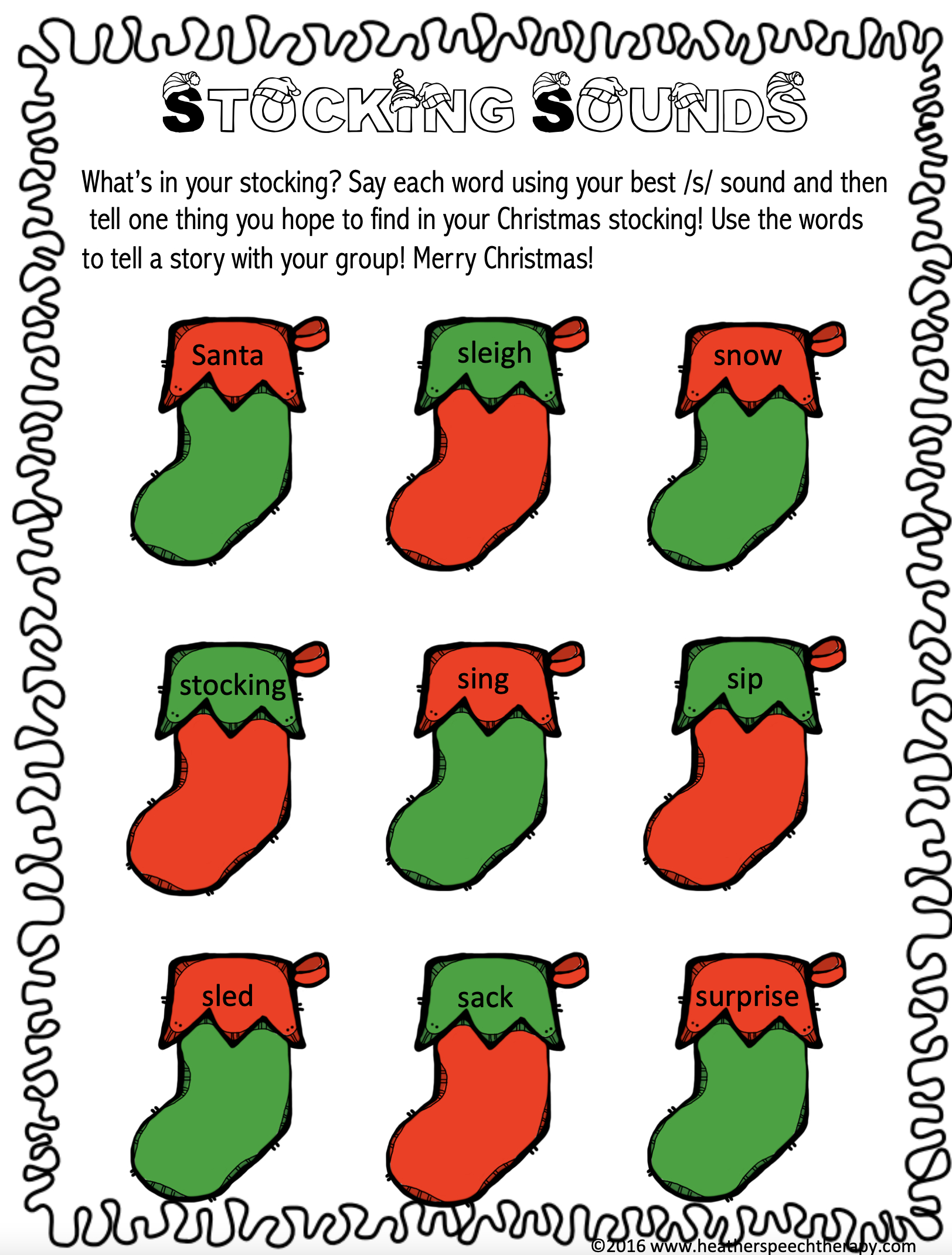 Christmas Language And Articulation Bundle regarding Christmas Speech Therapy Worksheets