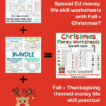 Christmas Life Skill Money Math + Budget Worksheets For Special Throughout Christmas Money Math Worksheets