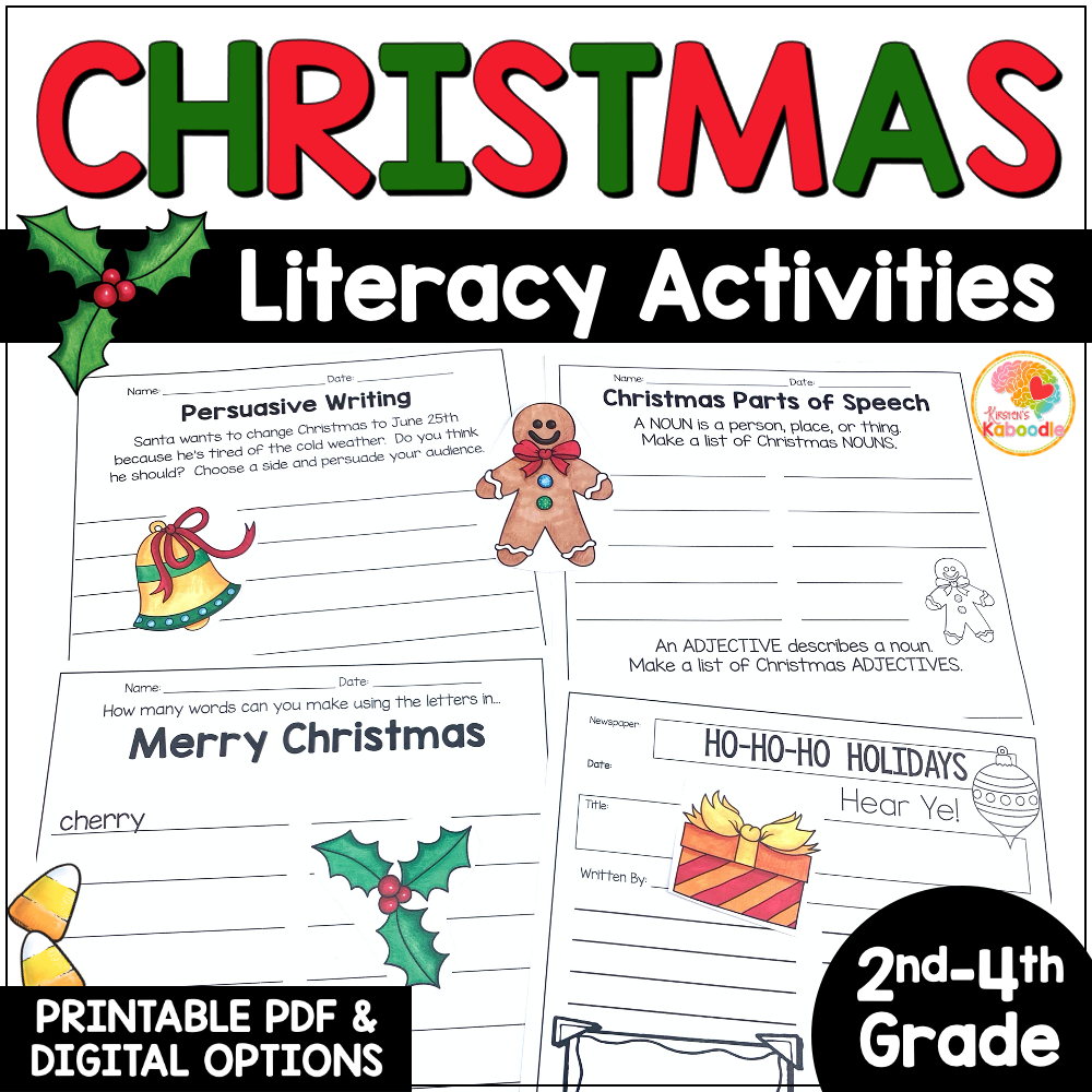Christmas Literacy Activities: No-Prep Language Arts Worksheets with regard to Language Arts Christmas Worksheets