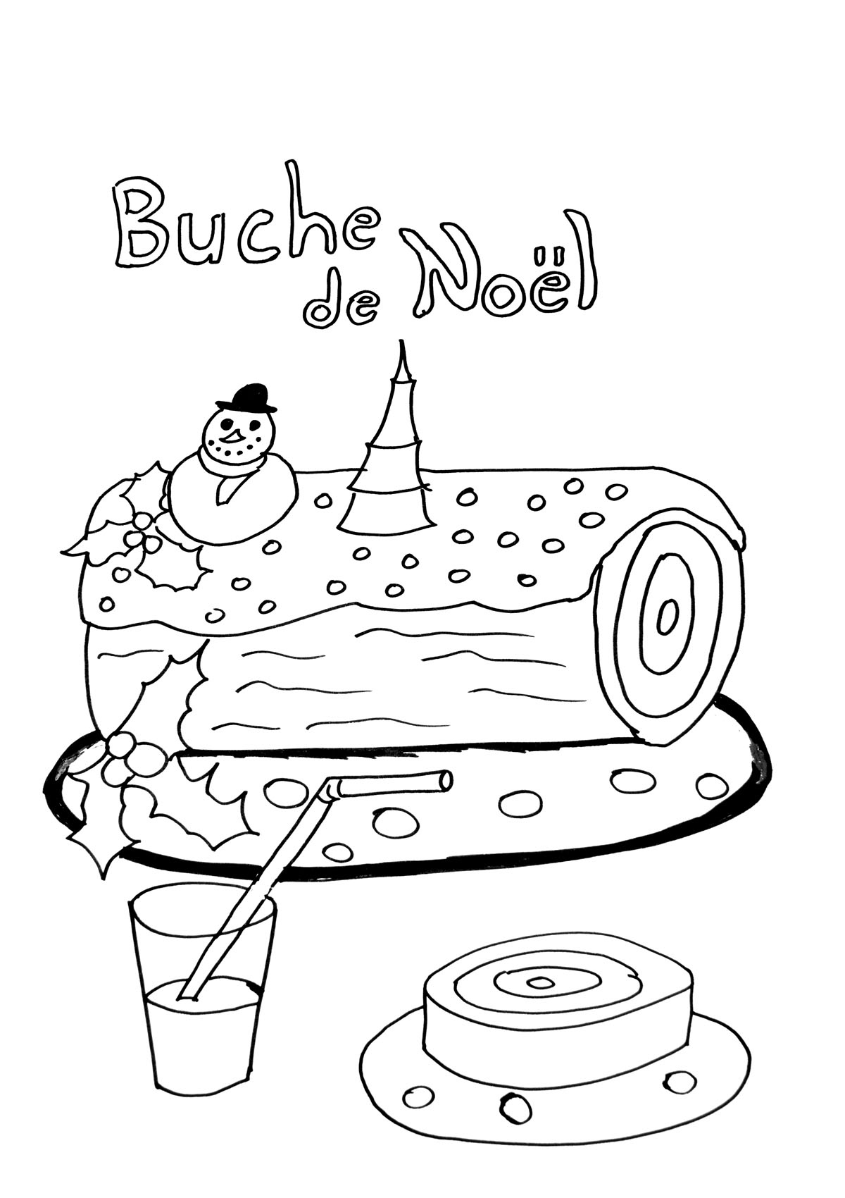 Christmas Log - Christmas Coloring Pages For Adults in French Christmas Colouring Worksheets