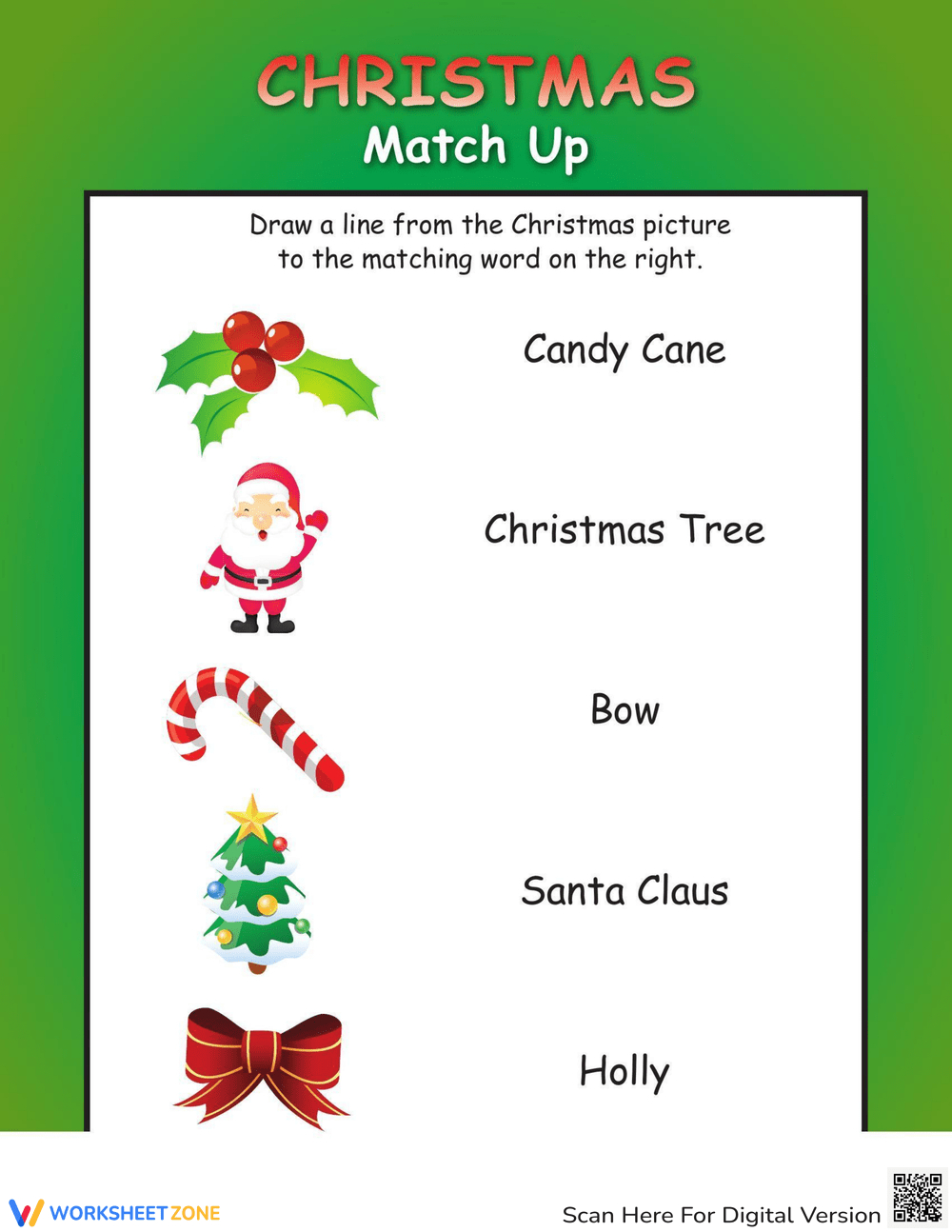 Christmas: Matching Activity Worksheet intended for Christmas Match Up Worksheets