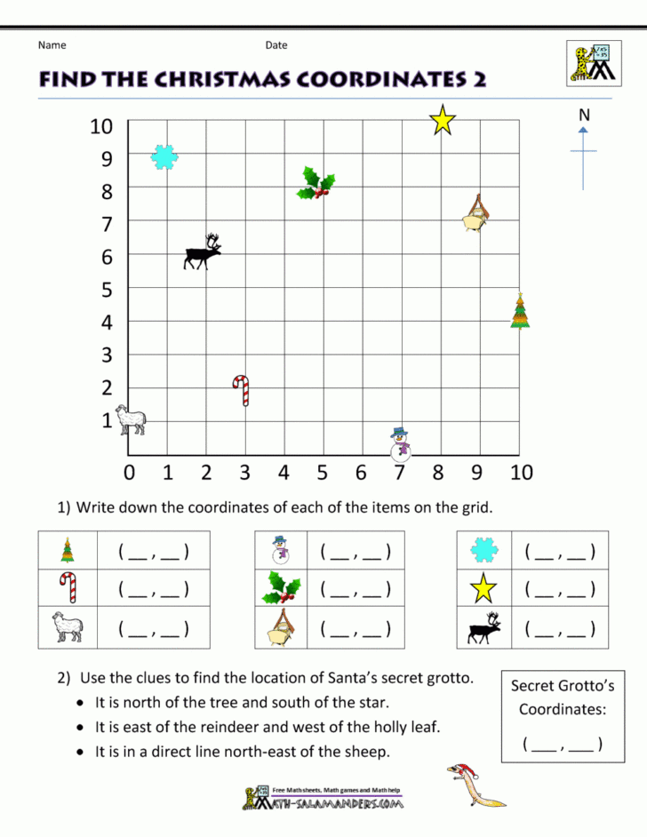 Christmas Math Worksheets Middle School
