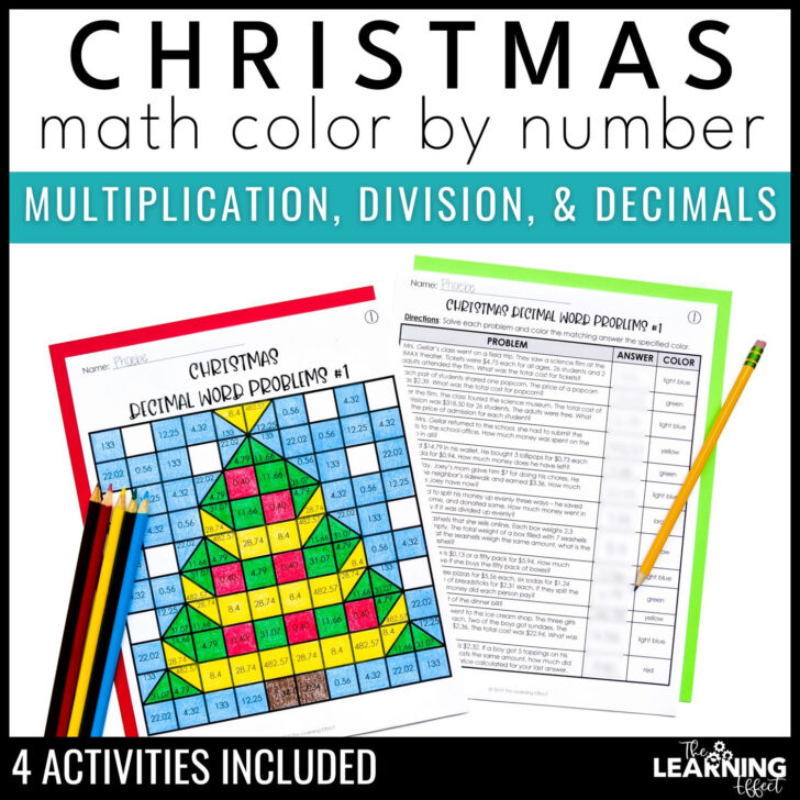 Christmas Mystery Picture Math Worksheets Christmas Mystery Picture Math Worksheets