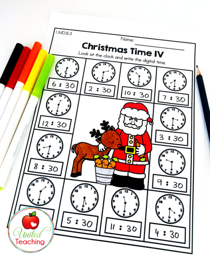 Christmas Telling Time Worksheets Christmas Telling Time Worksheets