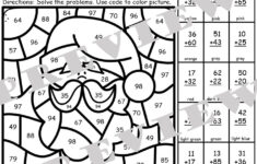 Christmas Math Coloring Pages 2 Digit Addition With Regrouping for Addition Christmas Coloring Worksheets