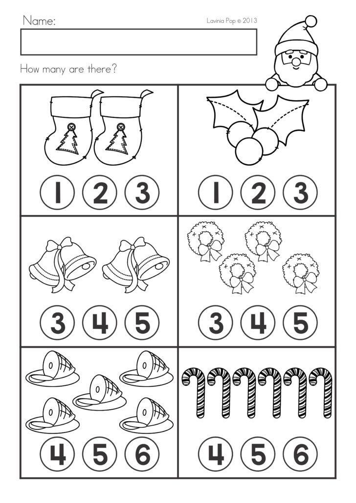 Preschool Christmas Math Worksheets Preschool Christmas Math Worksheets