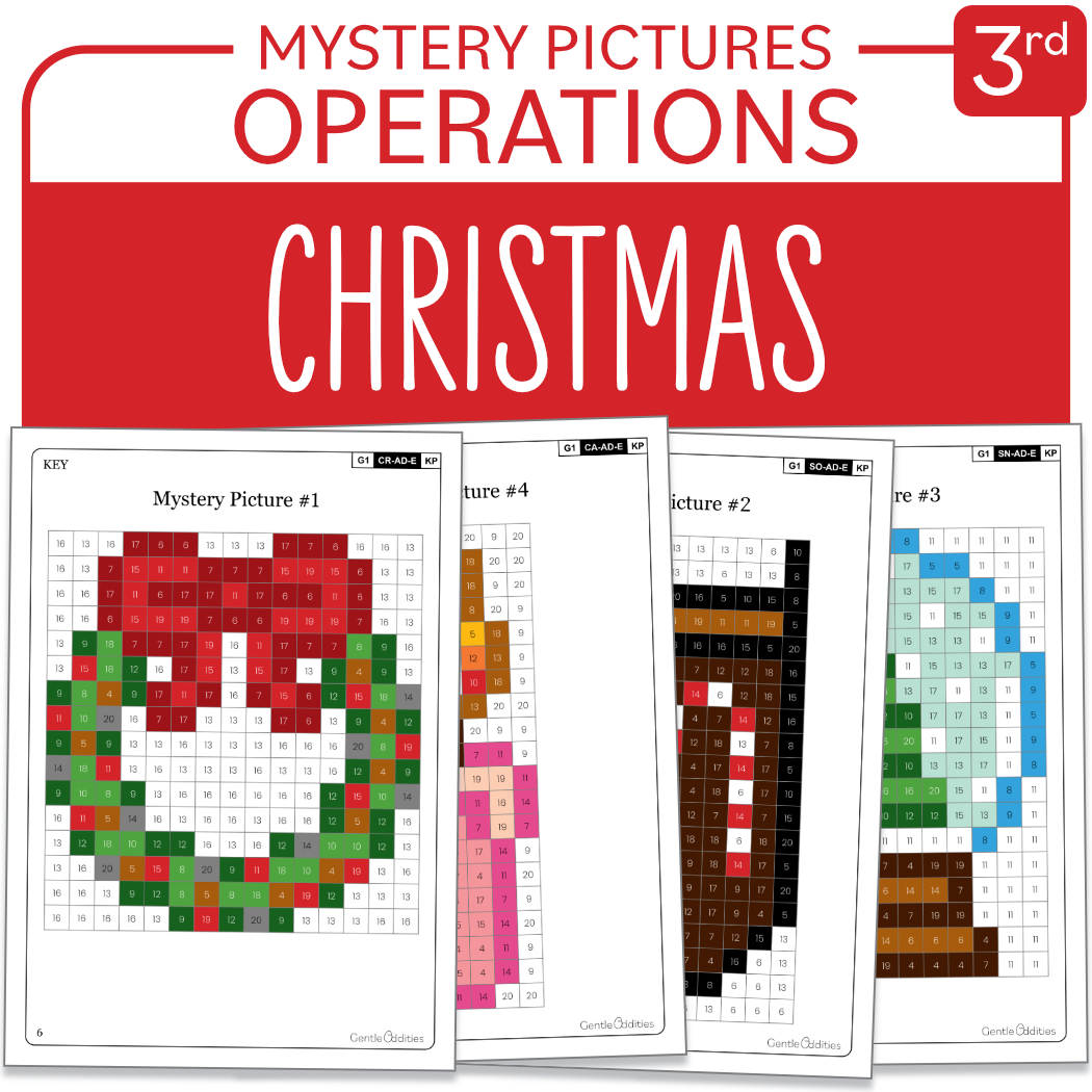 Christmas Math Mystery Pictures Grade 3: Addition Subtraction regarding Christmas Mystery Picture Math Worksheets