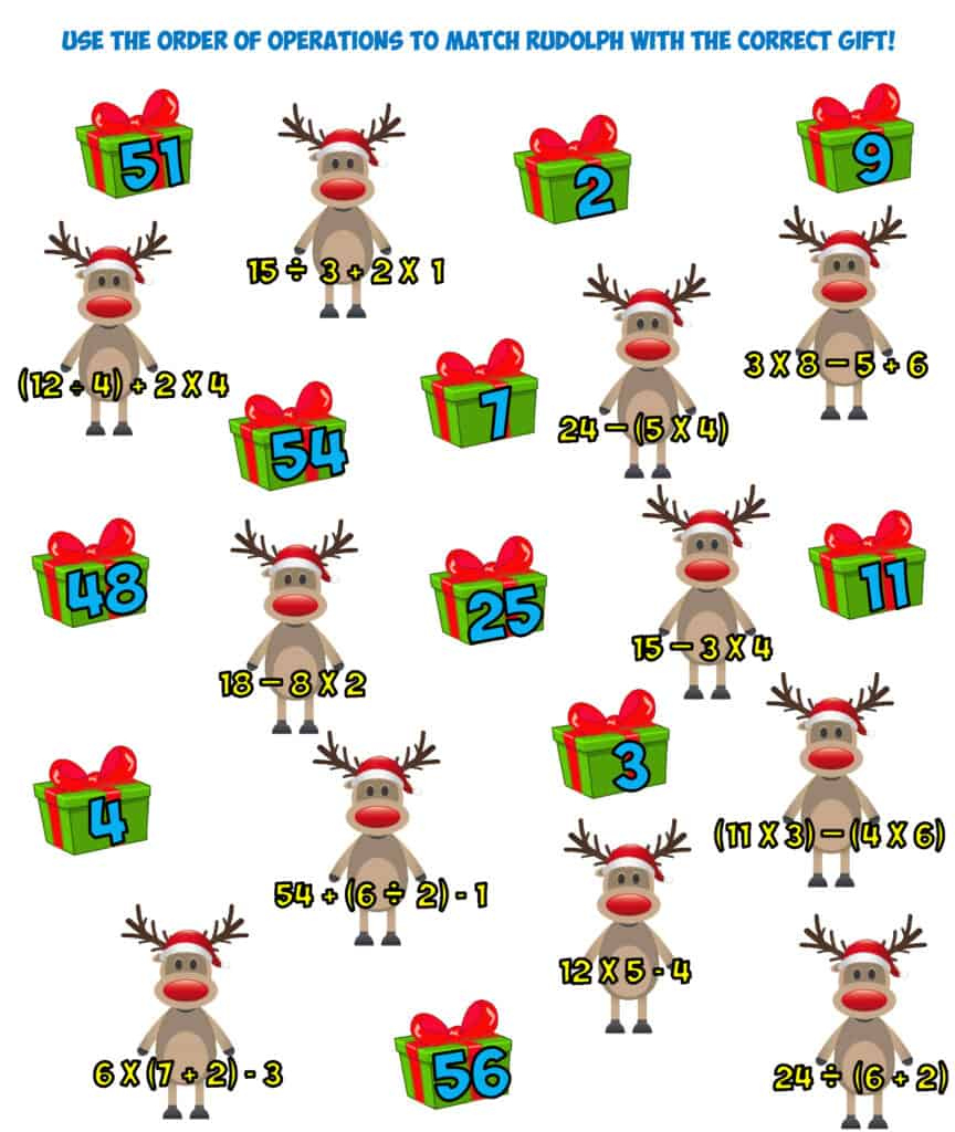 Christmas Math Order Of Operations 2 – Mr. R.&amp;#039;S World Of Math regarding Order of Operations Christmas Worksheets