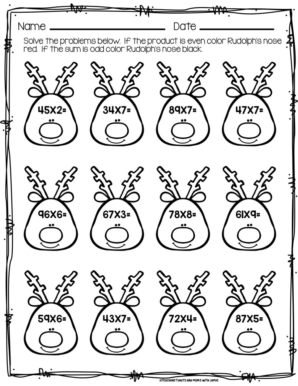 Christmas Math Printables - Worksheets Library within Math Multiplication Christmas Worksheets