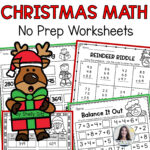 Christmas Math Worksheets For First And Second Grade   Worksheets Regarding Subtraction With Regrouping Christmas Worksheets