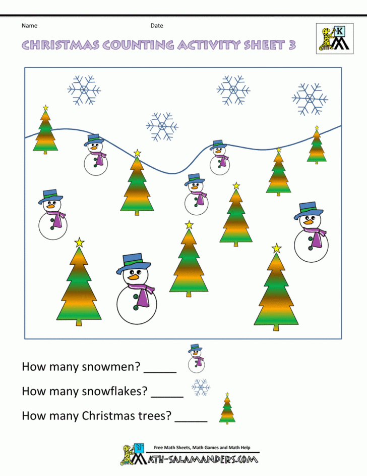 Christmas Addition Worksheets Kindergarten