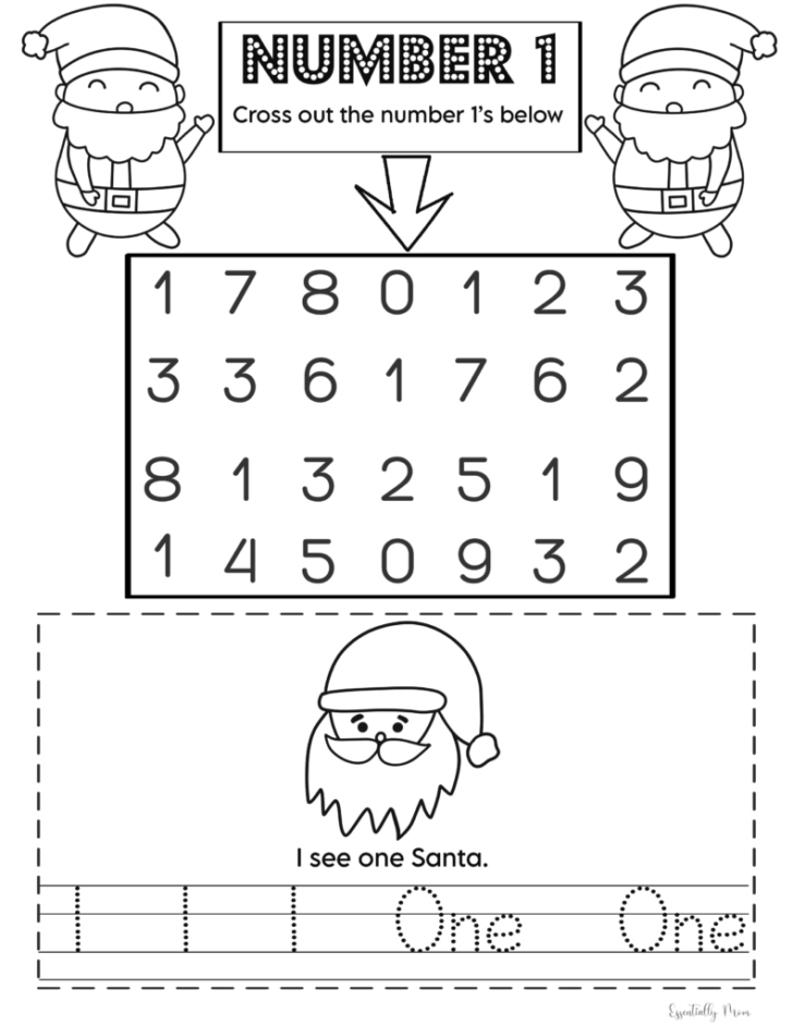 Pre-K Christmas Math Worksheets Pre-K Christmas Math Worksheets