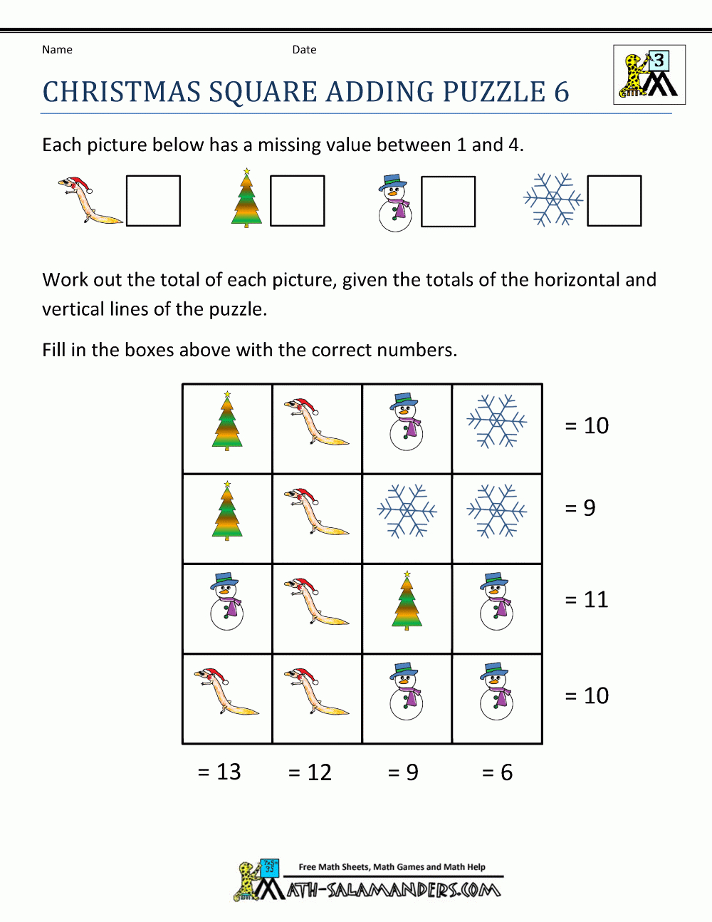 Christmas Math Worksheets pertaining to Christmas Math Worksheets Middle School