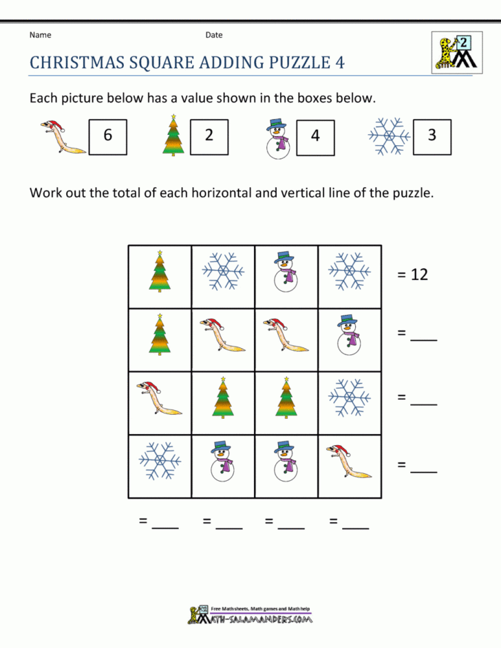 Middle School Christmas Math Worksheets Middle School Christmas Math Worksheets