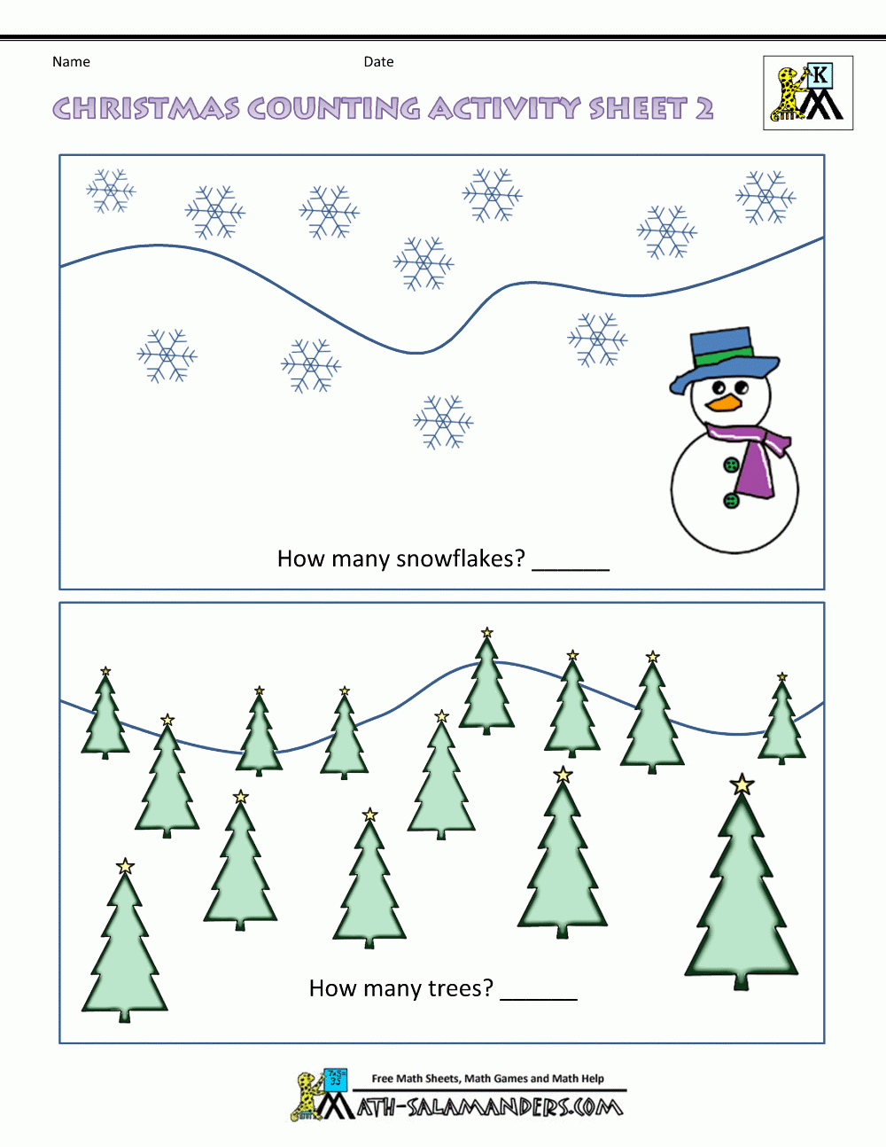Christmas Maths Worksheets regarding Christmas Worksheets For 2 Year Olds