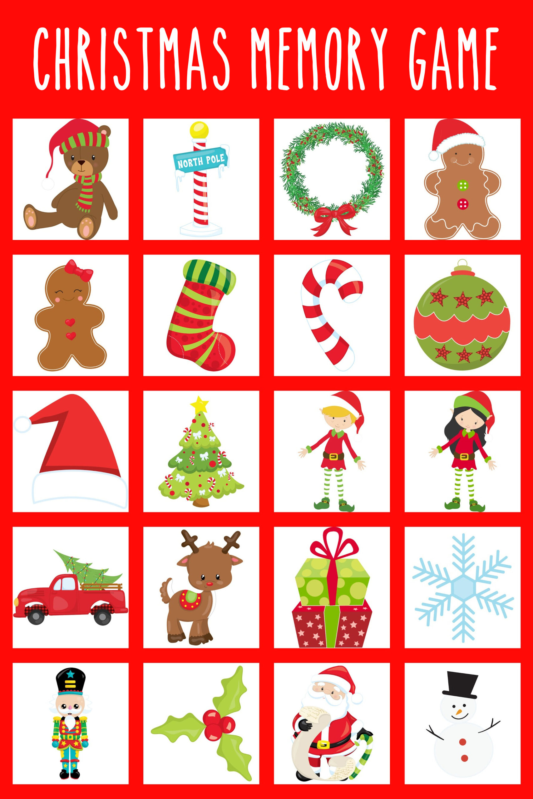 Christmas Memory Game - Free Printable - Extreme Couponing Mom with regard to A Christmas Memory Worksheets