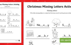 Christmas Missing Letters Activity throughout Christmas Missing Letter Worksheets