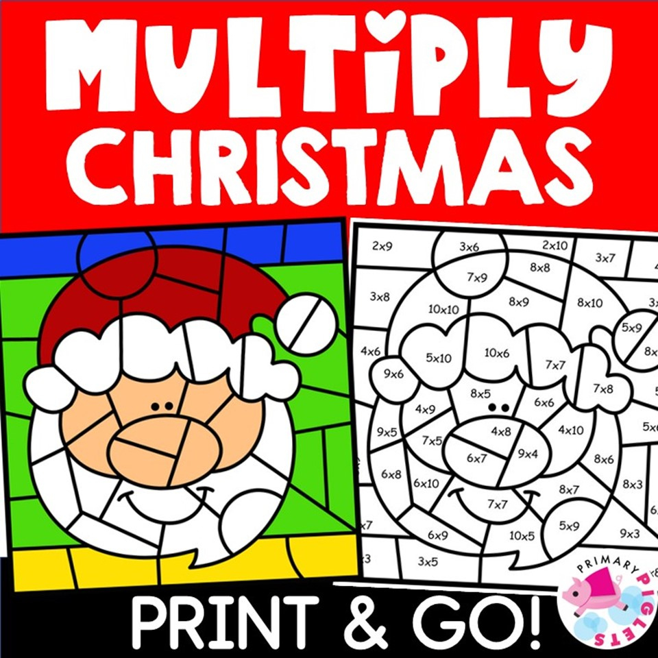 Christmas Multiplication Colornumber Code Worksheets | Made in Free Christmas Color by Number Multiplication Worksheets