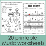 Christmas Music Worksheets {Lines Spaces, High Low} Intended For Christmas Music Worksheets