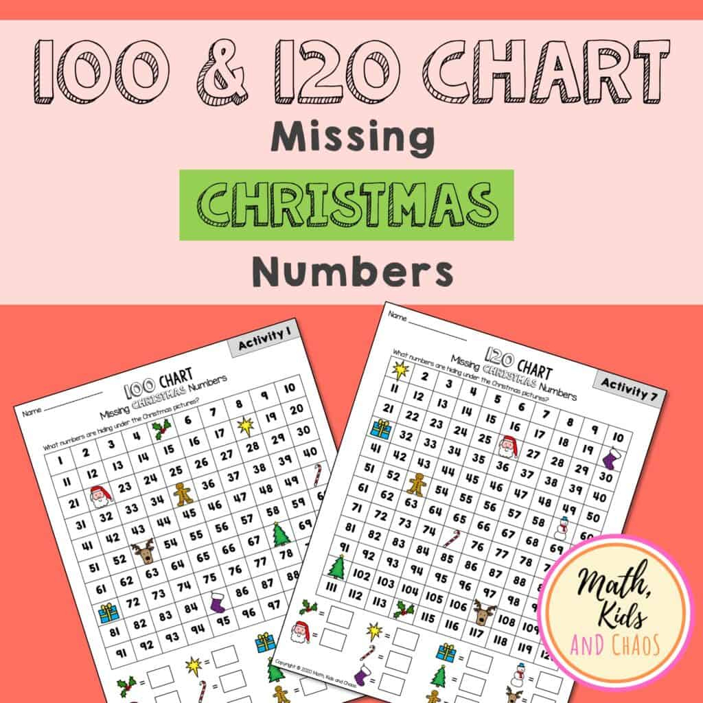 Christmas Numbers (100 And 120 Chart Activities With A Festive inside Christmas Missing Number Worksheets