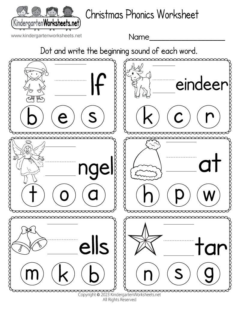 Christmas Phonics Worksheet - Free Printable, Digital, &amp;amp; Pdf intended for Christmas Printable Worksheets Kindergarten