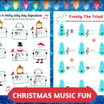 Christmas Piano Fun! Frosty The Triad & Holly Jolly Key Signatures Inside Christmas Piano Theory Worksheets