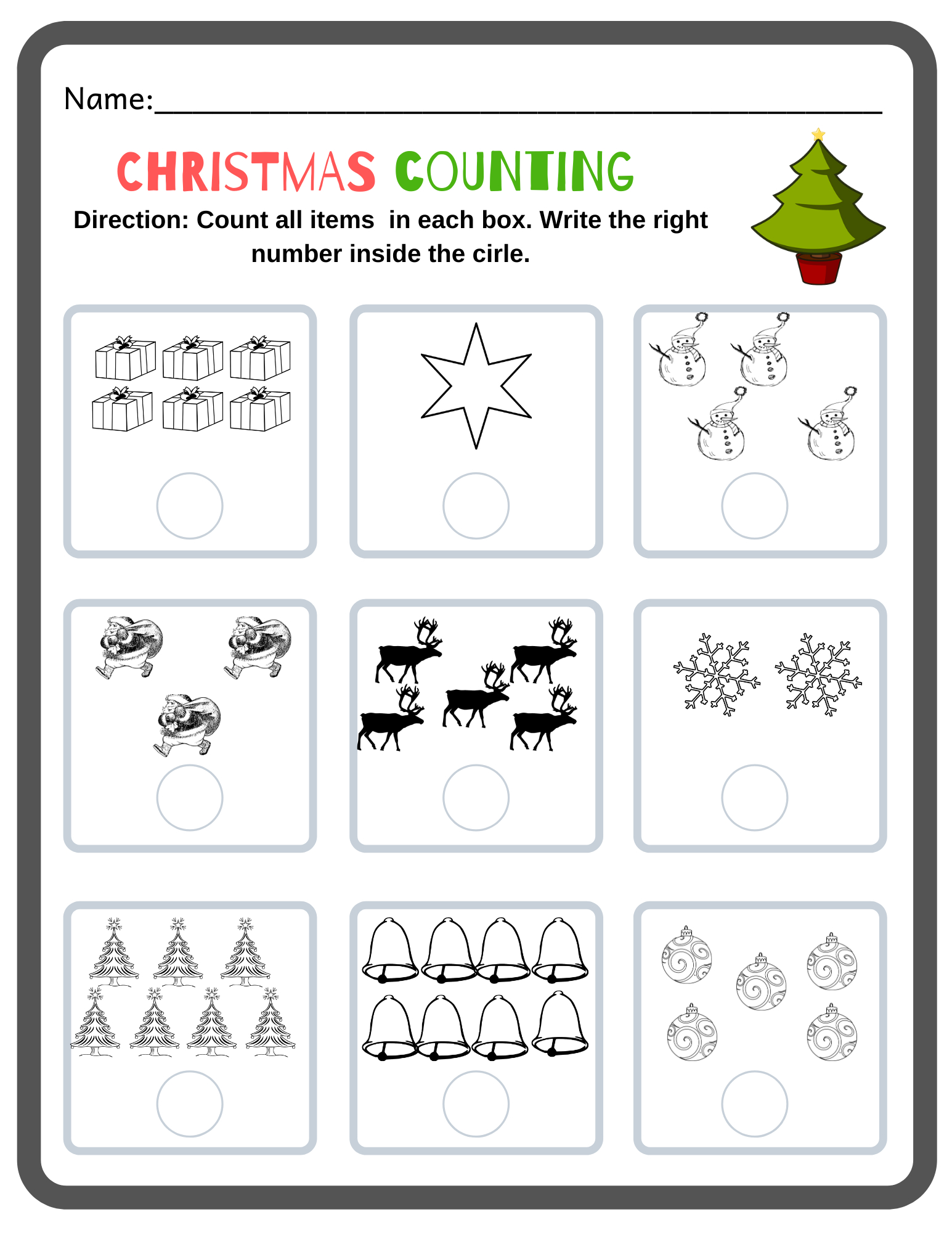Christmas Preschool Math Activity | Madeteachers within Preschool Worksheets For Christmas