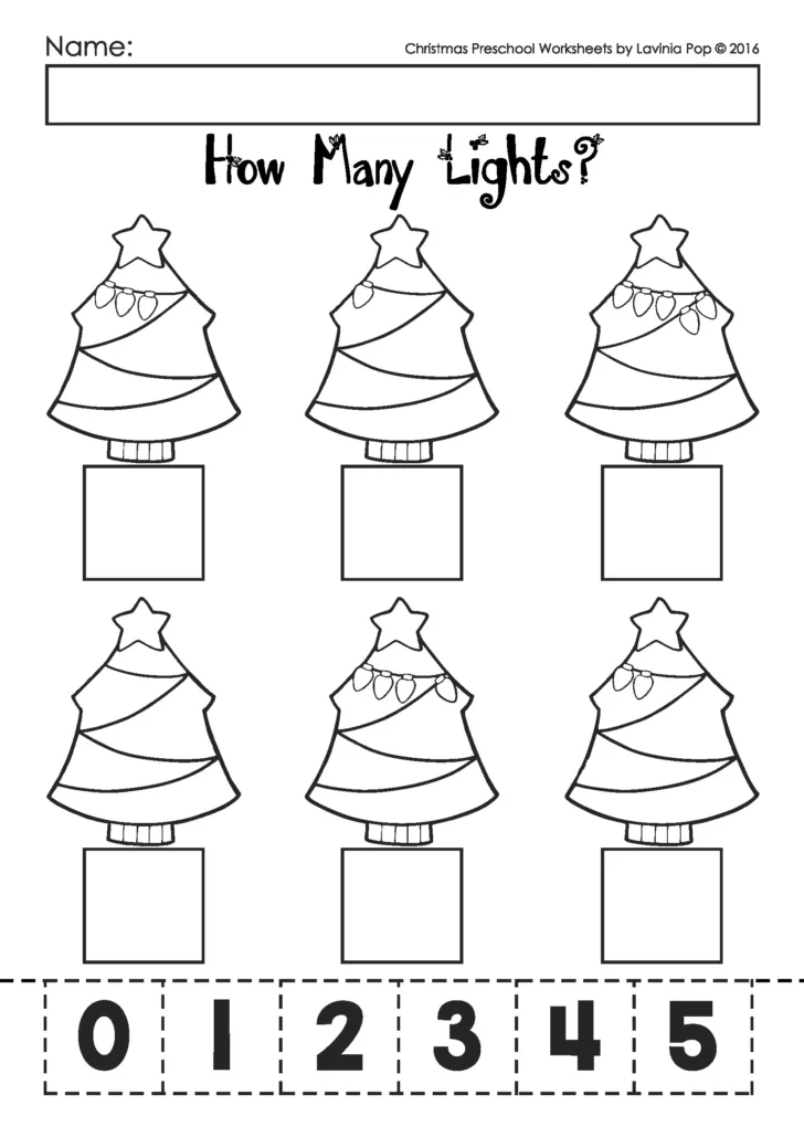 Preschool Christmas Printable Worksheets