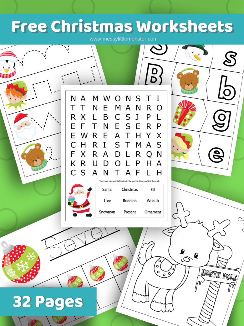 Christmas Printable Activities For Kids - Messy Little Monster for Christmas Activities Free Printable Worksheets