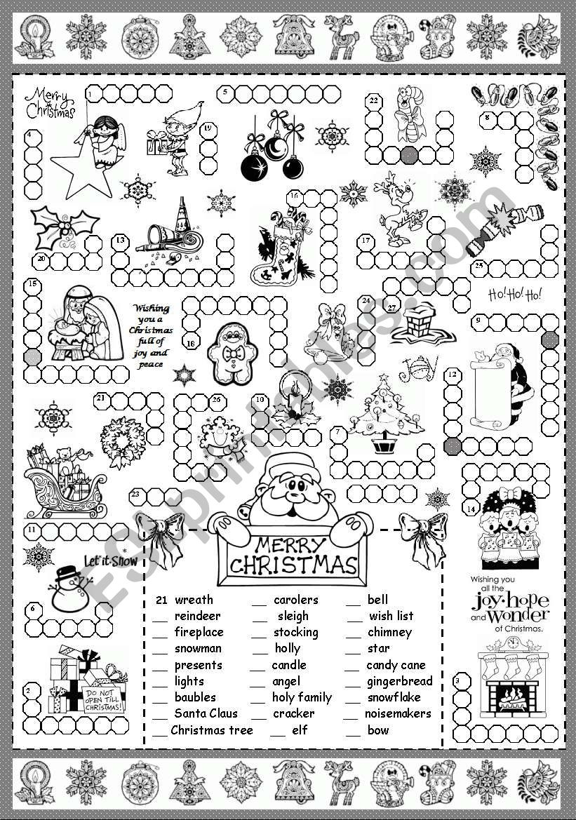 Christmas Puzzle - Esl Worksheetsilvanija - Worksheets Library inside Christmas Puzzle Worksheets Printable