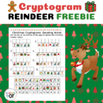 Christmas Reindeer Cryptogram Freebie | Madeteachers For Free Printable Christmas Cryptogram Worksheets