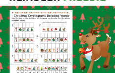 Christmas Reindeer Cryptogram Freebie | Madeteachers for Free Printable Christmas Cryptogram Worksheets