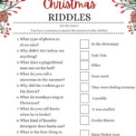 Christmas Riddle Game With Holly Branches And Pine Cones With Regard To Christmas Riddles Printable Worksheets