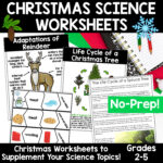 Christmas Science Worksheets No Prep Plants Animals Matter Winter Regarding The Science Of Christmas Question Worksheets