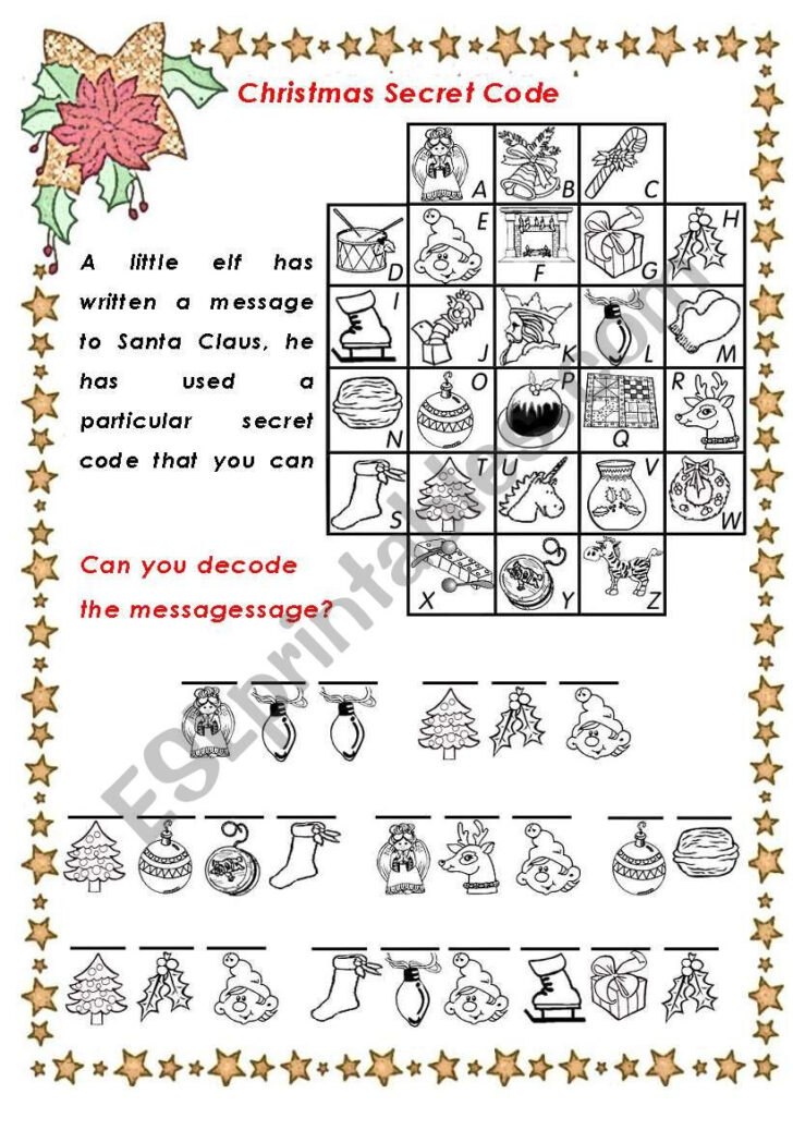 Christmas Secret Code Worksheets Christmas Secret Code Worksheets
