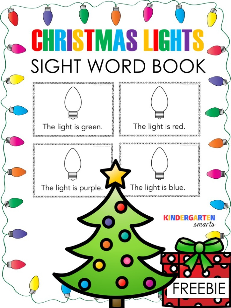 Christmas Sight Word Book With A Freebie - Kindergarten Smarts in Christmas Sight Word Worksheets