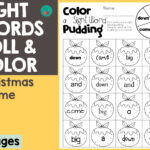 Christmas Sight Words Roll & Color Intended For Christmas Sight Word Worksheets
