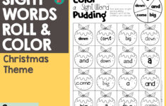 Christmas Sight Words Roll &amp; Color intended for Christmas Sight Word Worksheets