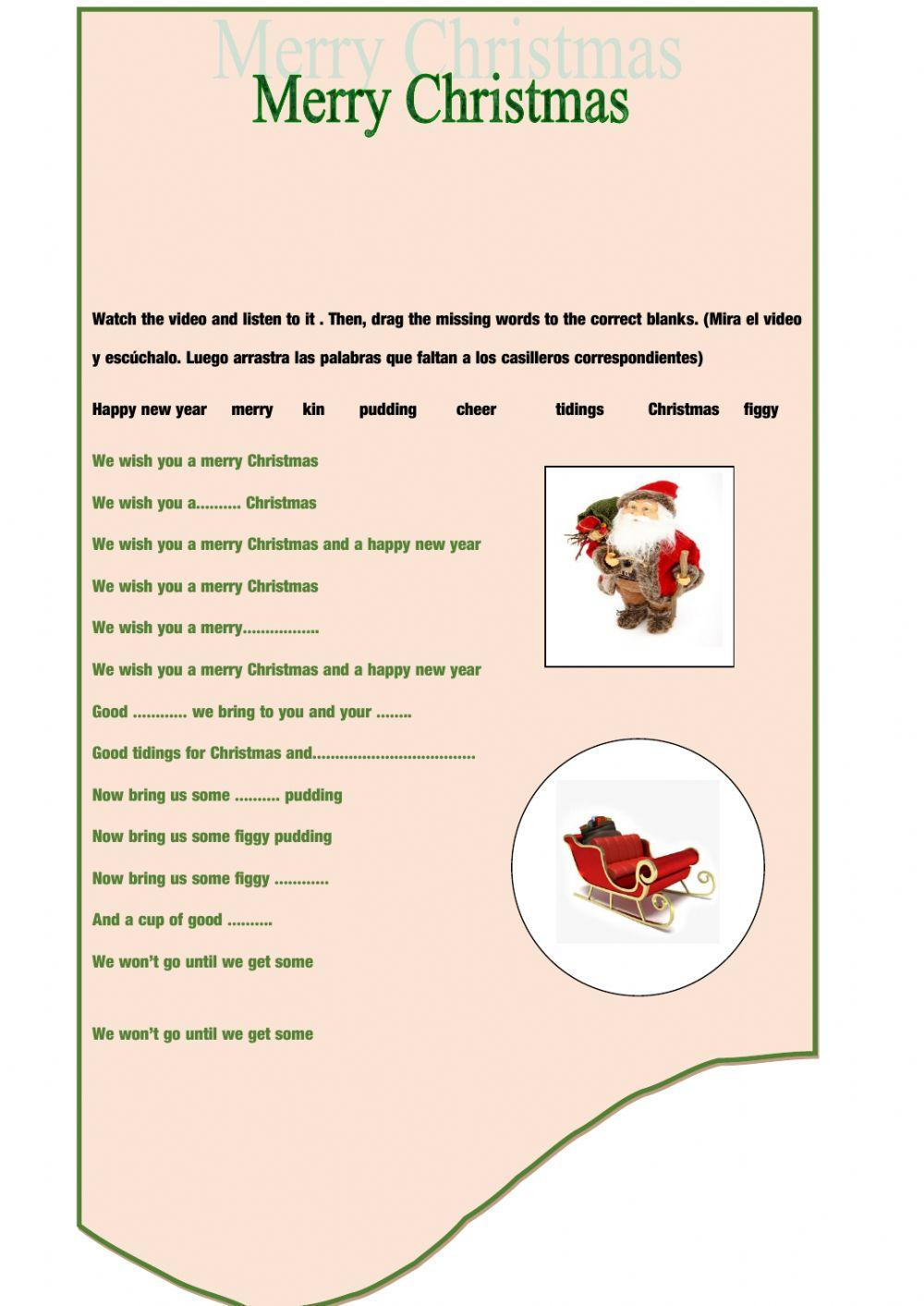 Christmas Song Interactive Worksheet - Worksheets Library inside Christmas Song Worksheets With Pictures