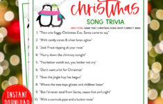 Christmas Song Trivia Game | Christmas Music Trivia Printable within Christmas Carol Trivia Worksheets