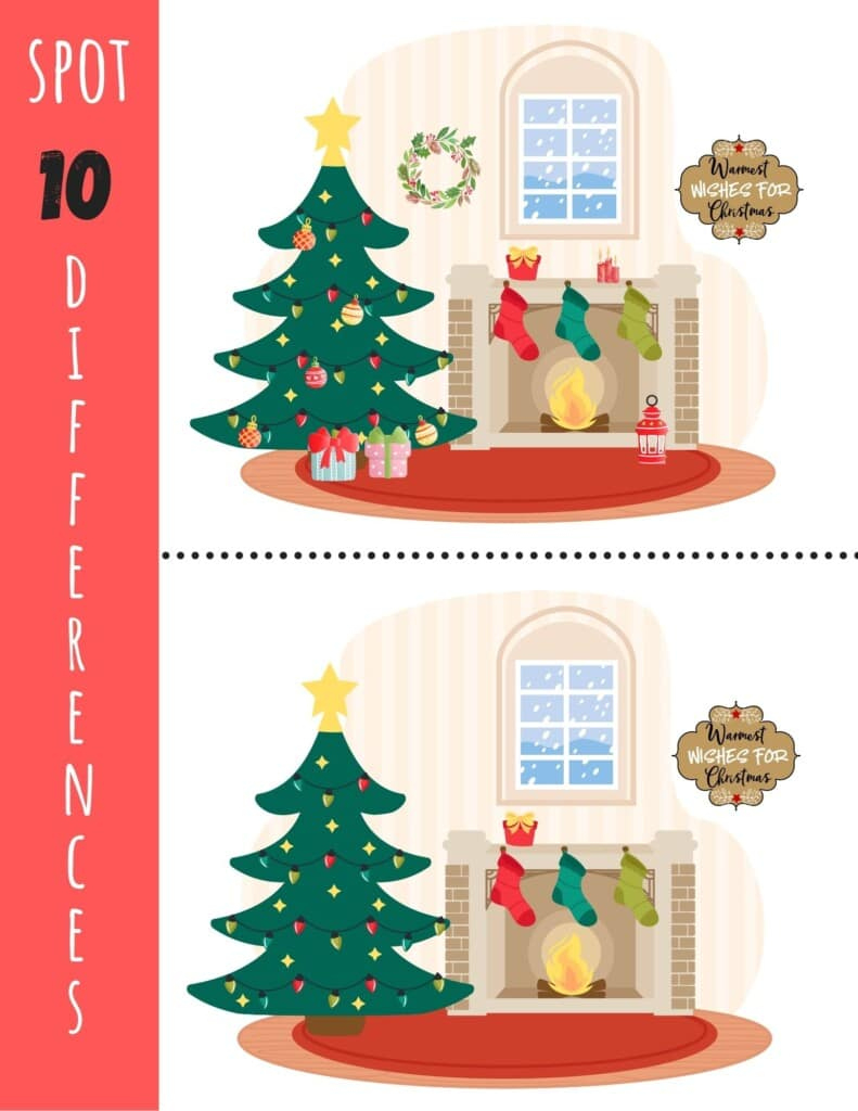 Christmas Spot The Difference - Free Printable! - Kids Activity Zone for Christmas Spot the Difference Worksheets