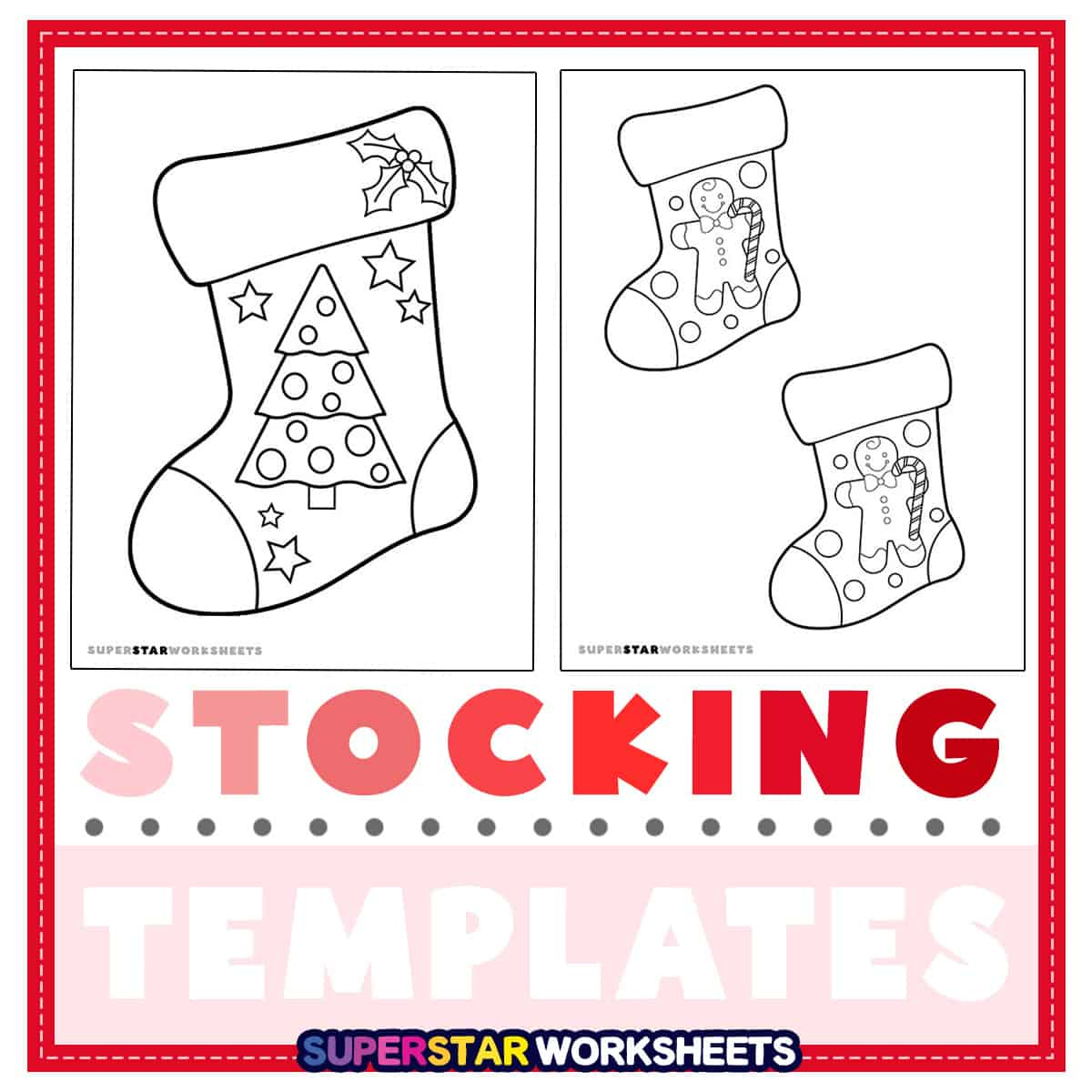 Christmas Stocking Template (Free Printables) - Superstar Worksheets with regard to Christmas Stocking Worksheets Printable