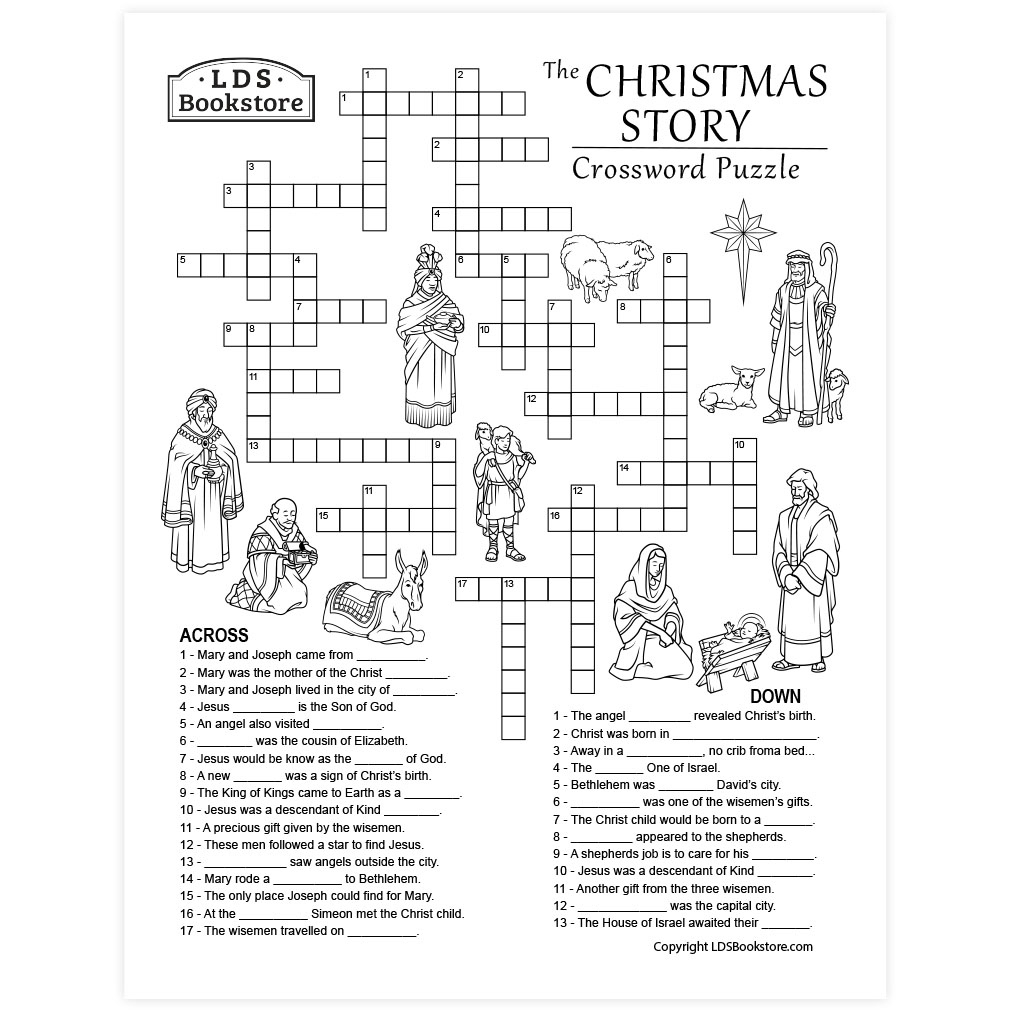 Christmas Story Crossword Puzzle - Printable within Christmas Crossword Puzzle Worksheets Answers